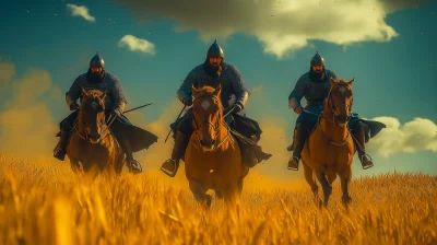 Landed Army Guardians in Golden Wheat Field