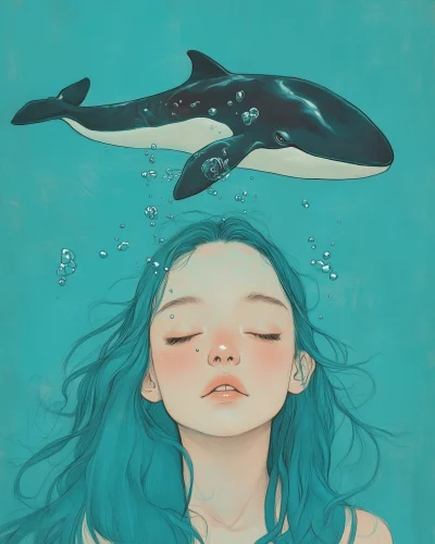 Whale Thread Art