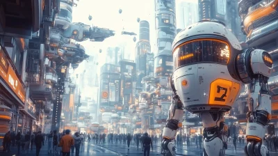 Futuristic City with AI