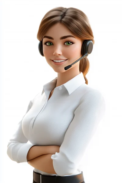 Smiling Woman in Call Center