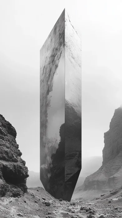 Futuristic Monolith on Mountain Peak