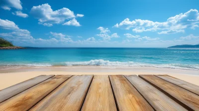 Beach Wooden Plank on Sand