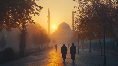 Early Morning Walk to Mosque