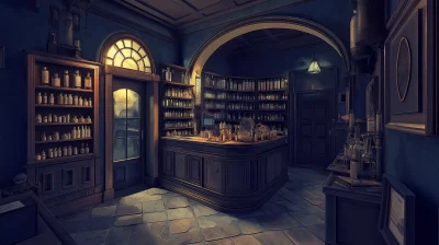 Victorian Style Pharmacy Room