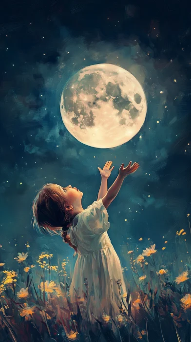 Children Playing with Moon