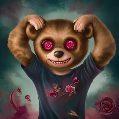 Evil Teddy Bear 3D Illustration