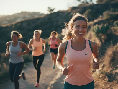 Friends Running Outdoors