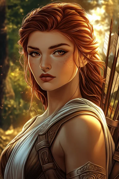 Greek Goddess of Hunt Illustration