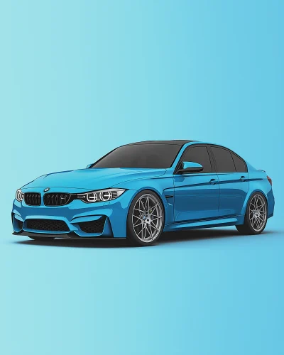 BMW F80 M3 Angled Graphic Poster