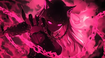 Pink Anime Girl Shadow