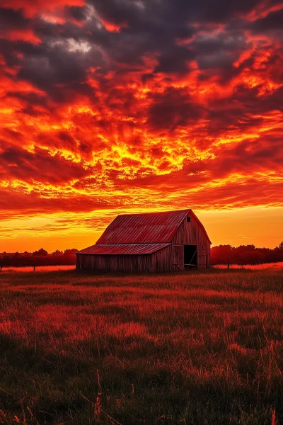 Rustic Barn in Peaceful Meadow