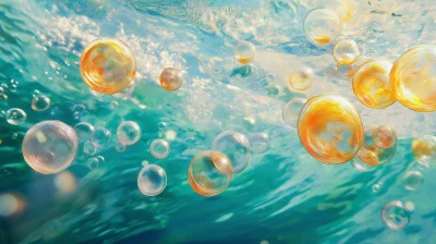 Turquoise Sea Bubbles