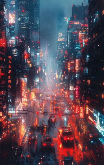 Futuristic Cyberpunk Impressionism