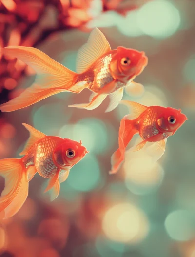 Graceful Goldfish in Vintage Filter