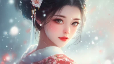 Beautiful Young Girl Illustration