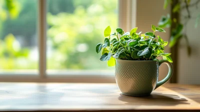 House Plant on Table By Window