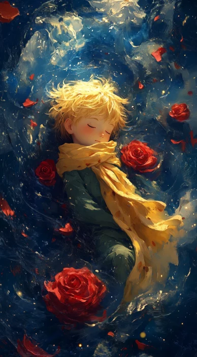 Little Prince in a Red Rose