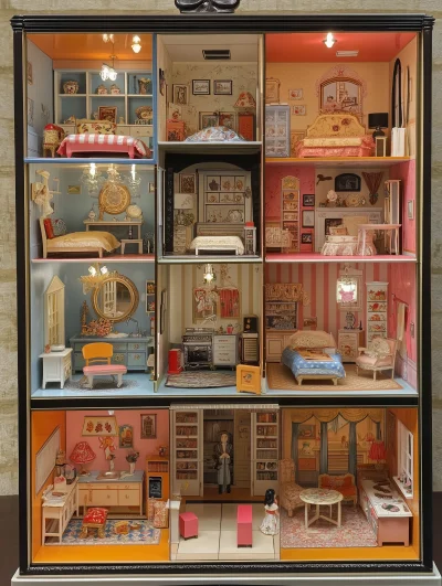 1950’s Dollhouse Interior Rooms