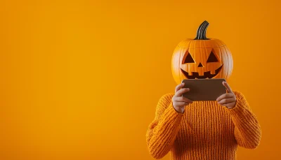 Halloween Pumpkin Head Boy