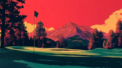 Mountain Golf Course Modern Art