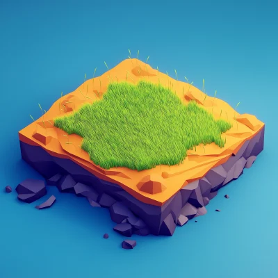 Isometric Grass Plot Illustration