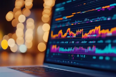 Data Analysis on Laptop Screen