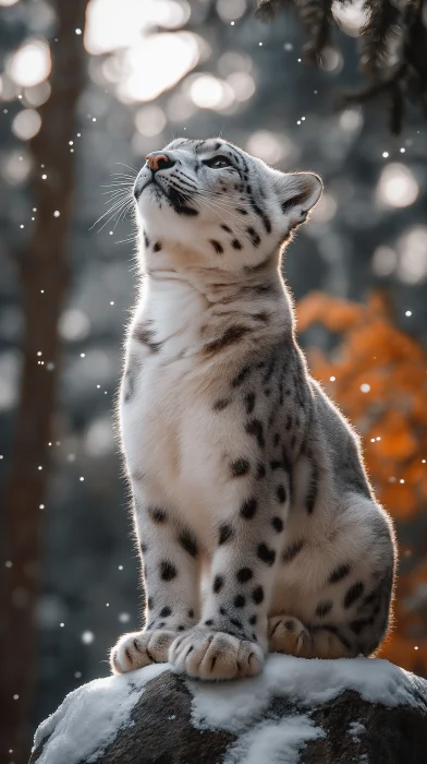 Wild Snow Leopard in Natural Habitat