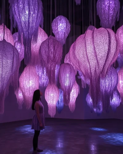 Ethereal Paper Lamp Installation