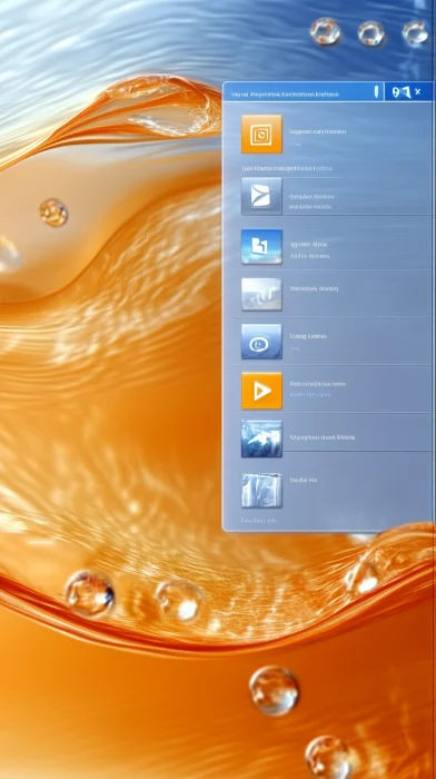 Glossy Orange Themed Media Player Computer UI