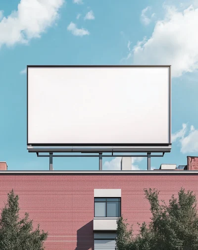 Modern Billboard Mockup on Building Facade