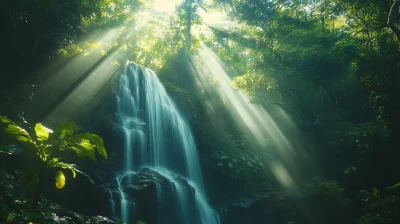 Tropical Rainforest Waterfall