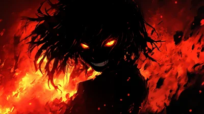 Anime Silhouette with Angry Expression