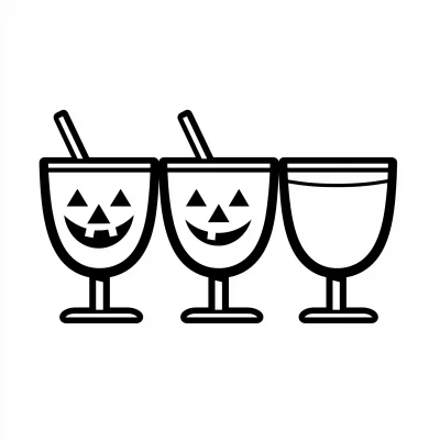 Minimalist Pumpkin Margaritas Illustration