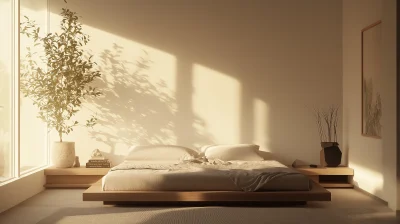 Minimalist Bedroom with a Low Bed