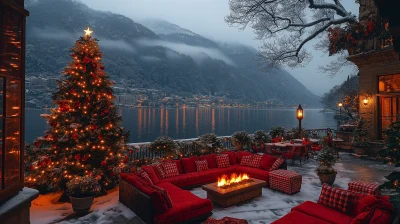 Decorated Christmas Tree in Lugano Switzerland