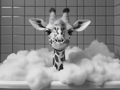 Giraffe in Bathtub