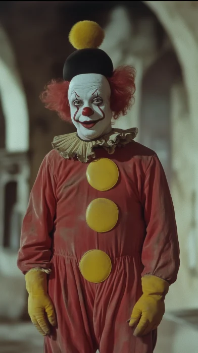 Creepy Clown in Dark Fantasy Film