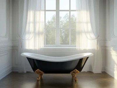 Elegant Bathroom with Clawfoot Bathtub