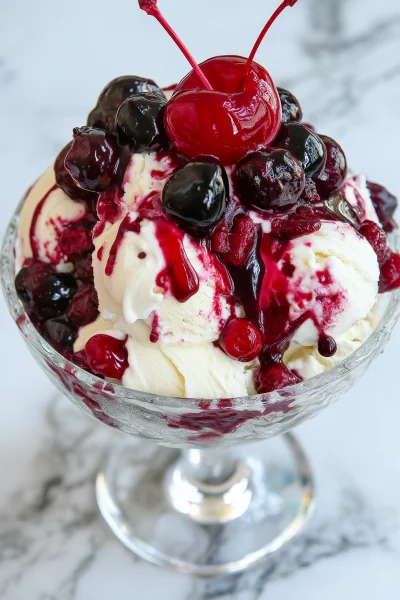 Ice Cream Sundae with Cherry on Top