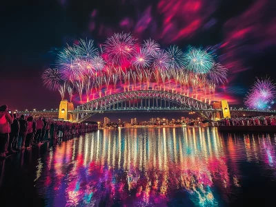 New Year’s Fireworks over Sydney Harbour Bridge