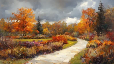 Fall Garden Pathway