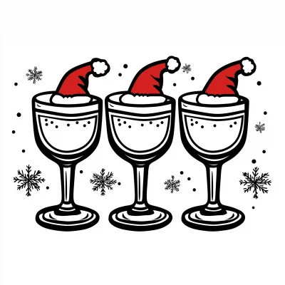 Minimalist Christmas Margarita Illustration