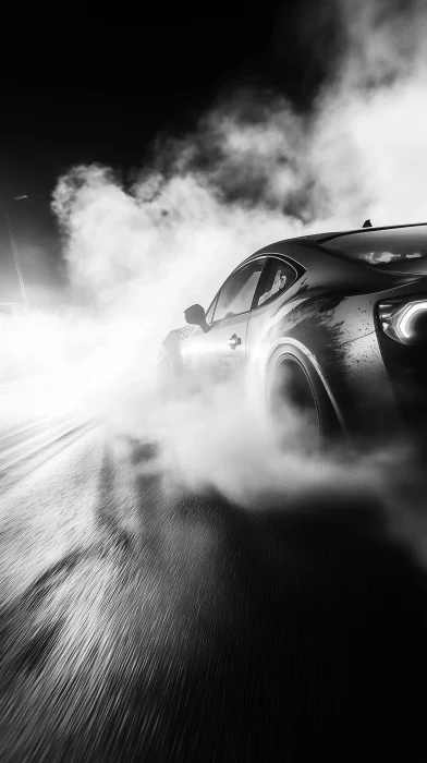 Street Racing in Black and White