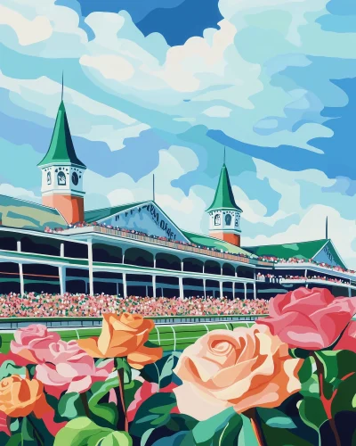 Churchill Downs Racetrack Illustration