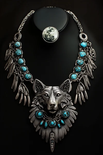 Navajo Wolf Necklace