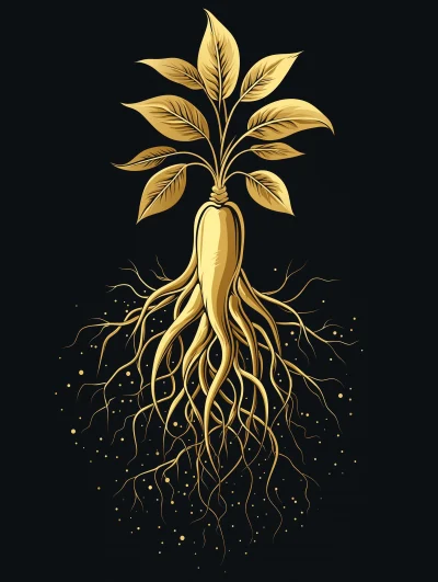 Ginseng Gold Logo Design