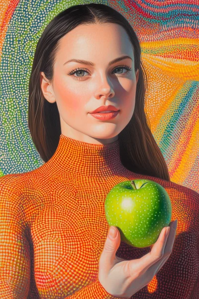 Woman Holding Green Apple