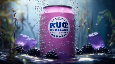 Underwater Pink Soda Can and Berries