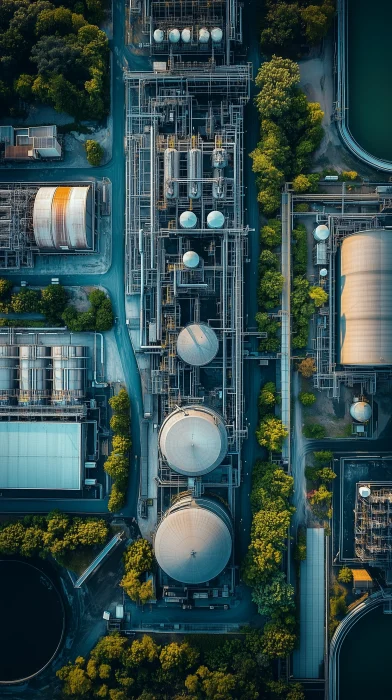 Modern Power Plant Aerial View