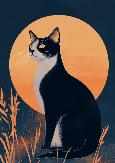 Elegant Cat Illustration